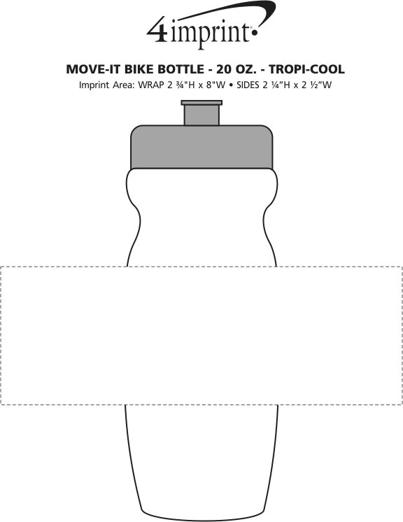 Imprint Area of Move-It Bike Bottle - 20 oz. - Translucent