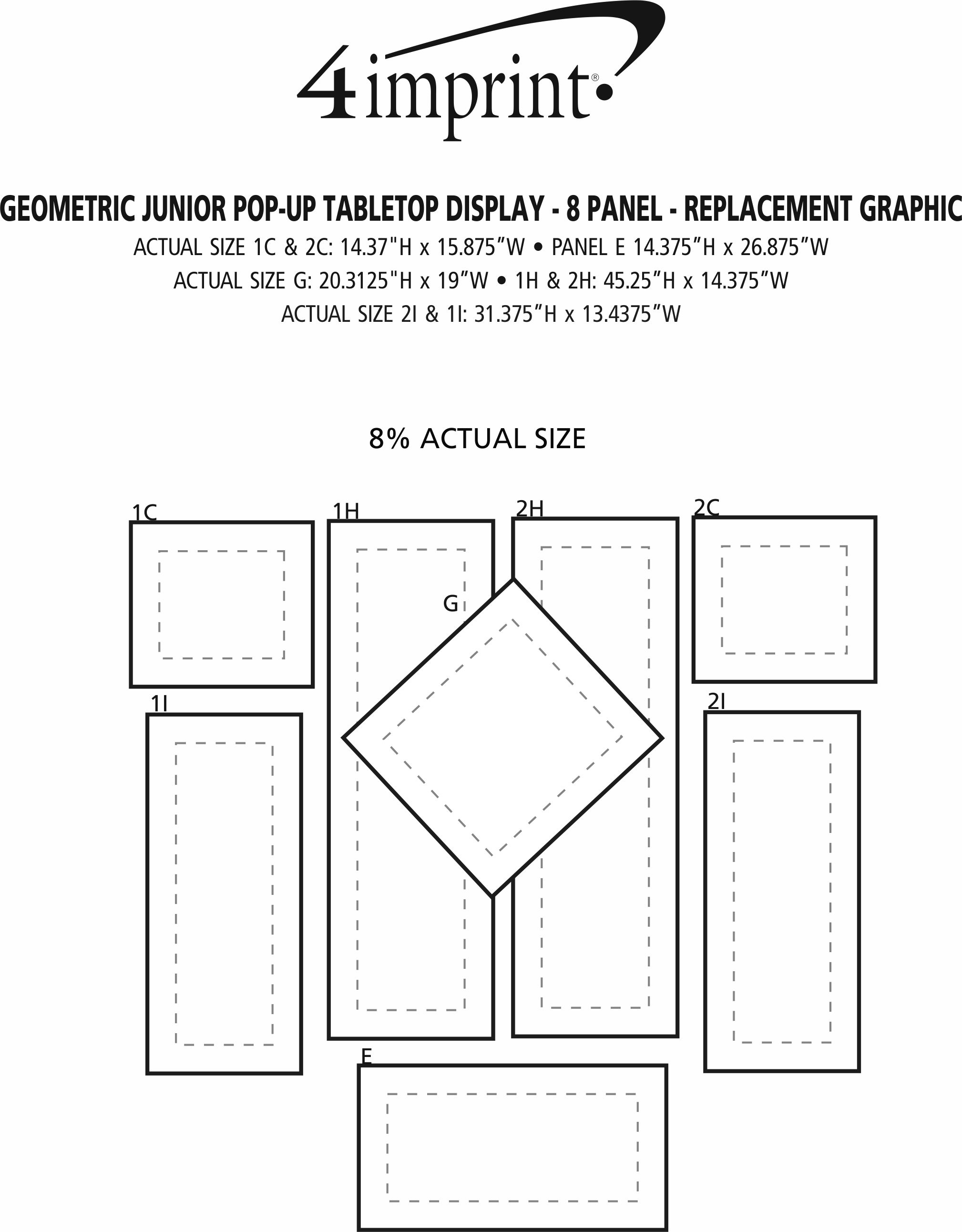 Imprint Area of Geometric Junior Pop-Up Tabletop Display - 8 Panel - Replacement Graphic