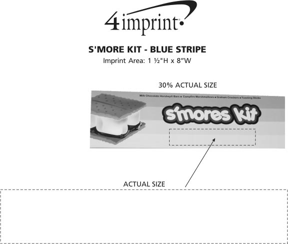 Imprint Area of S'mores Kit - Blue Stripe
