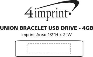 Imprint Area of Union Bracelet USB Drive - 4GB