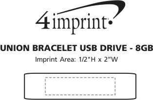 Imprint Area of Union Bracelet USB Drive - 8GB