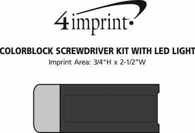 Imprint Area of Colorblock Screwdriver Kit with LED Light