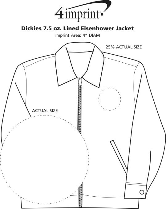 Imprint Area of Dickies 7.5 oz. Lined Eisenhower Jacket