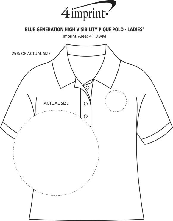 Imprint Area of High Visibility Pique Polo - Ladies'