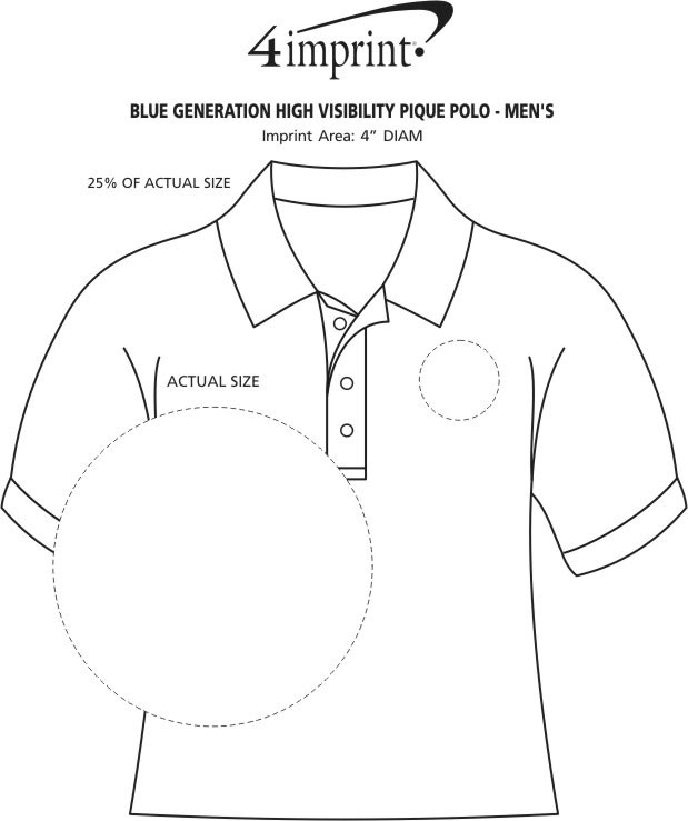 Imprint Area of High Visibility Pique Polo - Men's