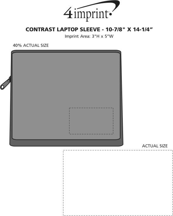Imprint Area of Contrast Laptop Sleeve - 10-7/8" x 14-1/4"