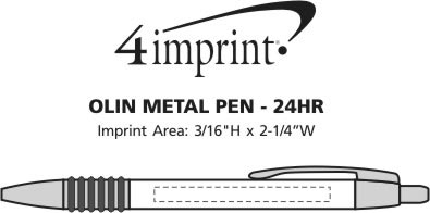 Imprint Area of Olin Metal Pen - 24 hr