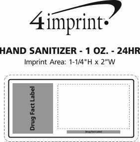 Imprint Area of Hand Sanitizer - 1 oz. - 24 hr
