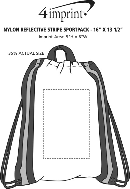 Imprint Area of Be Seen Reflective Stripe Sportpack - 16" x 13-1/2"