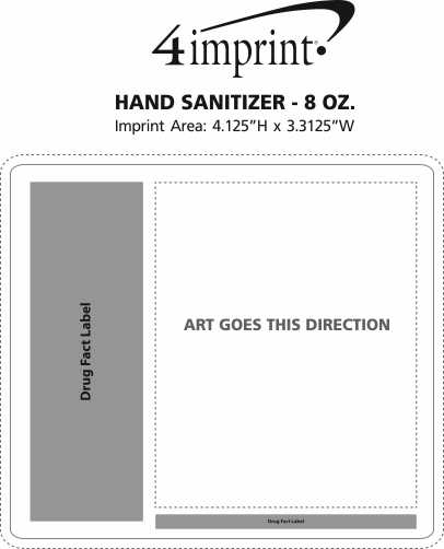 Imprint Area of Hand Sanitizer - 8 oz.