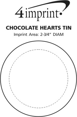 Imprint Area of Chocolate Hearts Tin