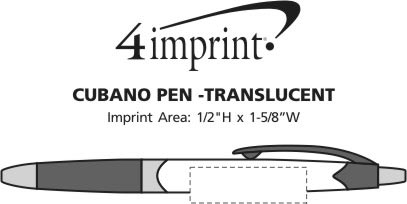 Imprint Area of Cubano Pen - Translucent