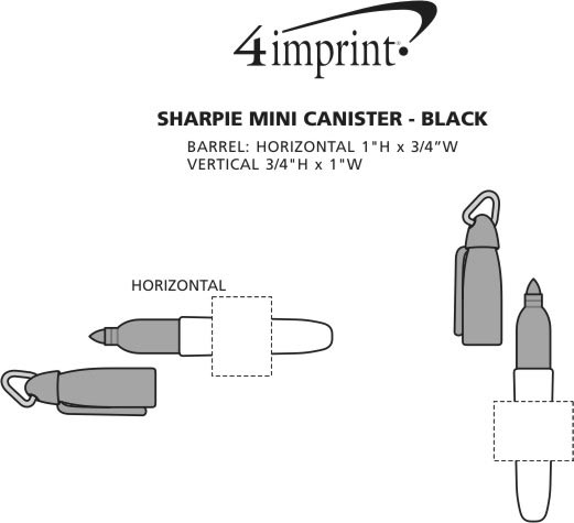 Imprint Area of Sharpie Mini Canister - Black