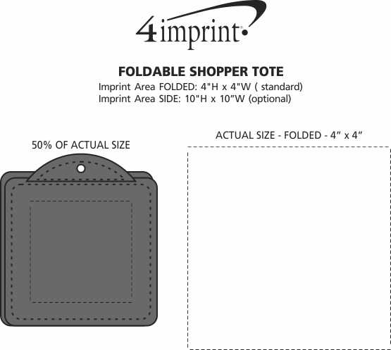 Imprint Area of Foldable Shopper Tote