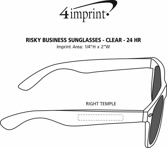 Imprint Area of Risky Business Sunglasses - Clear - 24 hr