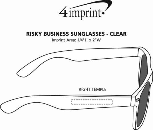 Imprint Area of Risky Business Sunglasses - Clear