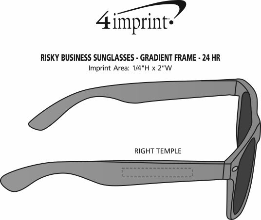 Imprint Area of Risky Business Sunglasses - Gradient Frame - 24 hr