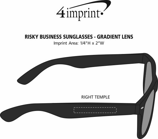 Imprint Area of Risky Business Sunglasses - Gradient Lens