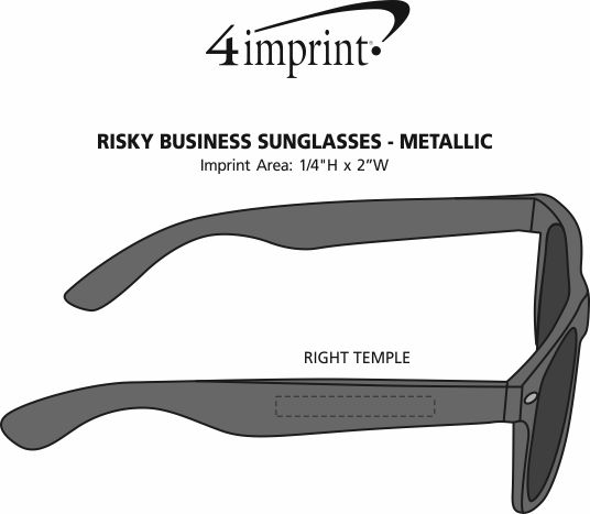 Imprint Area of Risky Business Sunglasses - Metallic