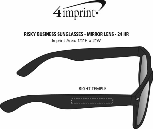 Imprint Area of Risky Business Sunglasses - Mirror Lens - 24 hr