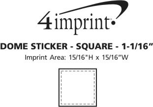 Imprint Area of Dome Sticker - Square - 1-1/16"