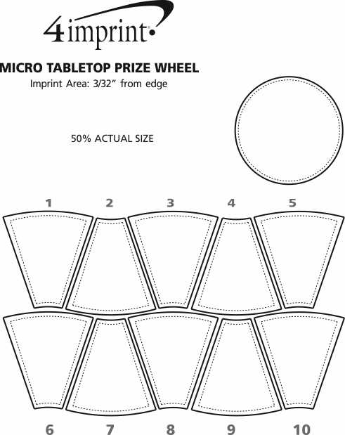 Imprint Area of Micro Tabletop Prize Wheel