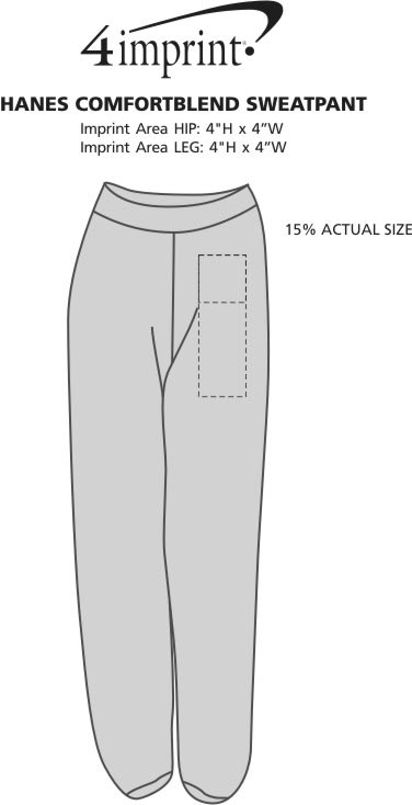Imprint Area of Hanes ComfortBlend Sweatpants