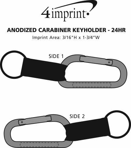 Imprint Area of Anodized Carabiner Keyholder - 24 hr