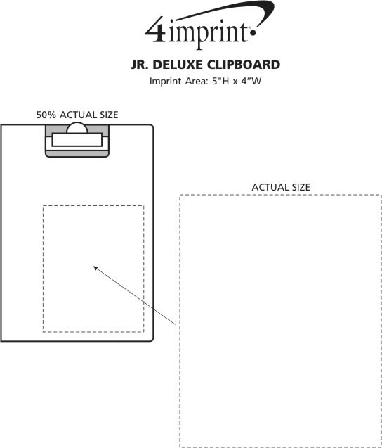 Imprint Area of Jr. Deluxe Clipboard