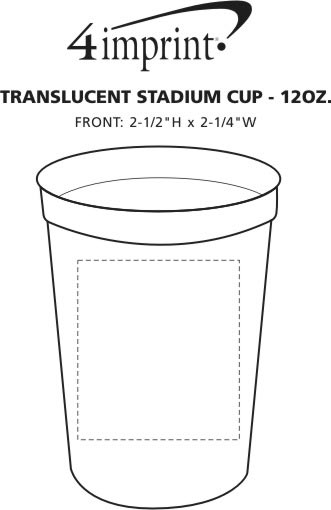 Imprint Area of Translucent Stadium Cup - 12 oz.