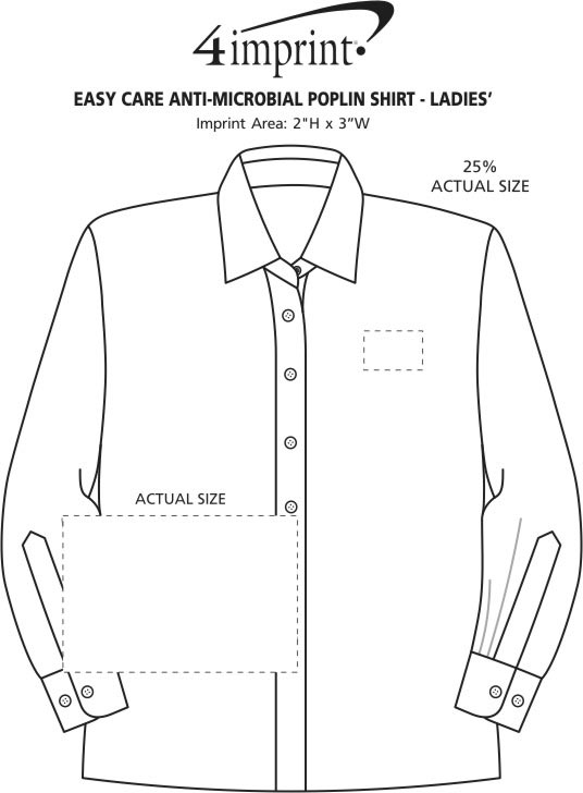 Imprint Area of Lightweight Easy Care Poplin Shirt - Ladies'