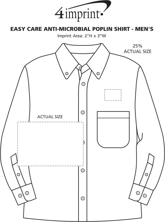 Imprint Area of Lightweight Easy Care Poplin Shirt - Men's
