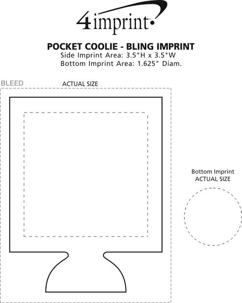 Imprint Area of Pocket Can Holder - Bling Imprint