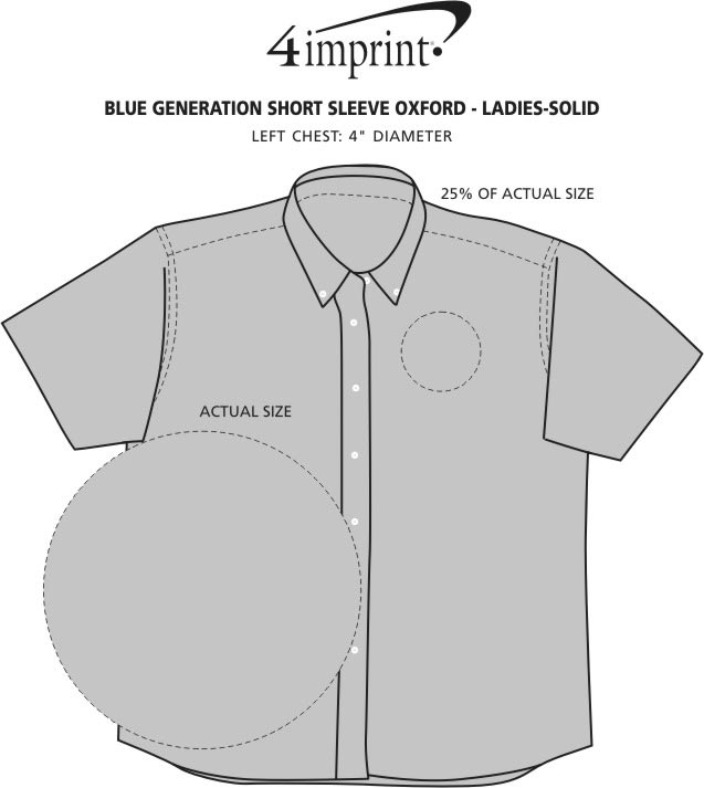 Imprint Area of Blue Generation Short Sleeve Oxford - Ladies' - Solid