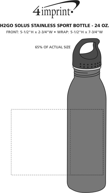 Imprint Area of h2go Solus Stainless Sport Bottle - 24 oz.