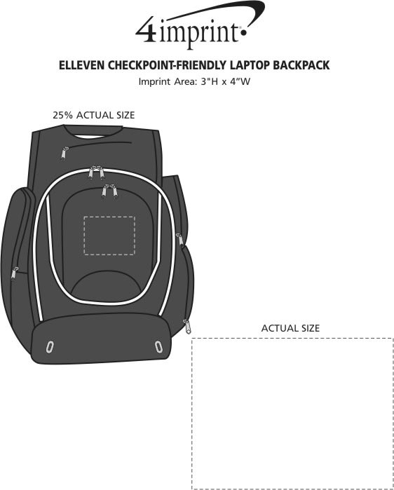 Imprint Area of elleven Checkpoint-Friendly Laptop Backpack