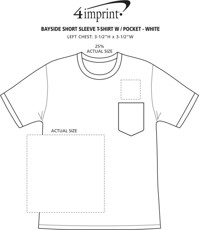 4imprint.com: Bayside T-Shirt with Pocket - White 110248-P-W