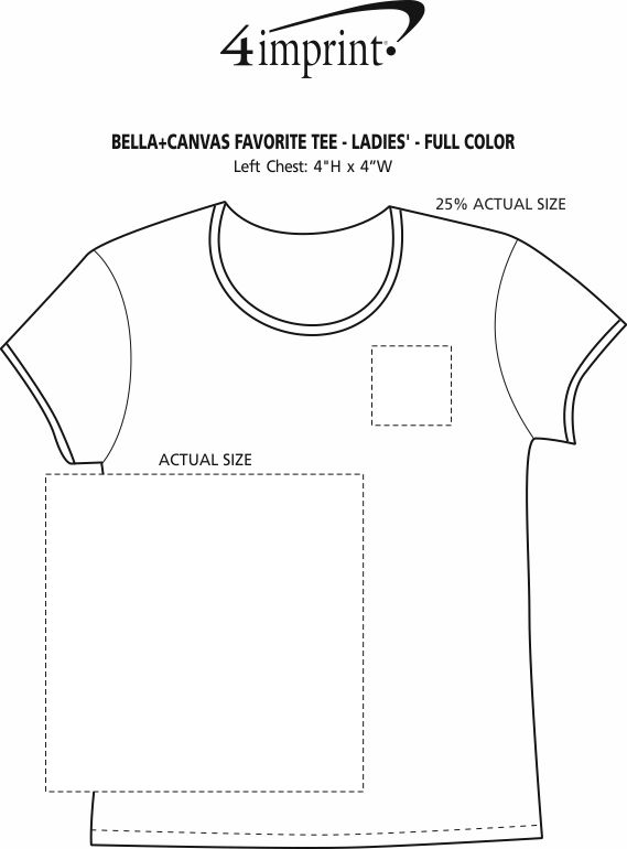Imprint Area of Bella+Canvas Favorite Tee - Ladies' - Full Color