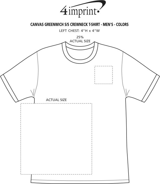 Imprint Area of Bella+Canvas Crewneck T-Shirt - Men's - Screen