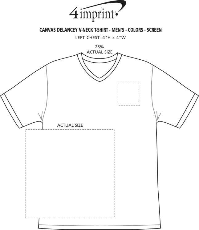 Imprint Area of Bella+Canvas V-Neck T-Shirt - Men's - Colors - Screen