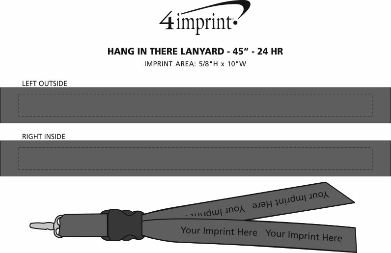 Imprint Area of Hang In There Lanyard - 45" - 24 hr