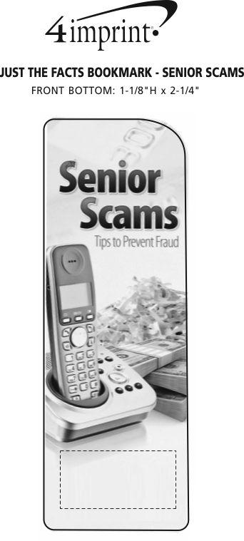 Imprint Area of Just the Facts Bookmark - Senior Scams