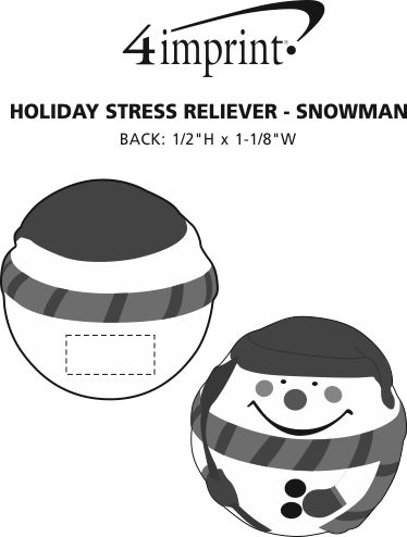 Imprint Area of Holiday Stress Reliever - Snowman