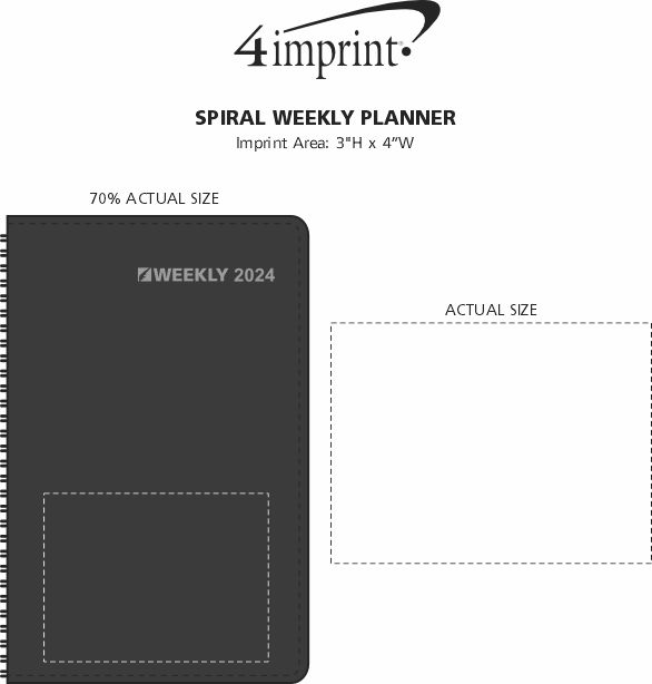 Imprint Area of Spiral Weekly Planner