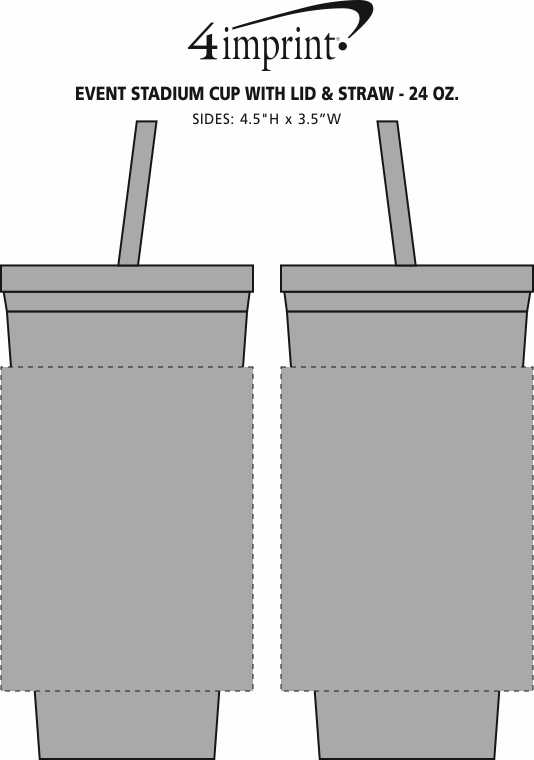 Imprint Area of Event Stadium Cup with Lid & Straw - 24 oz.