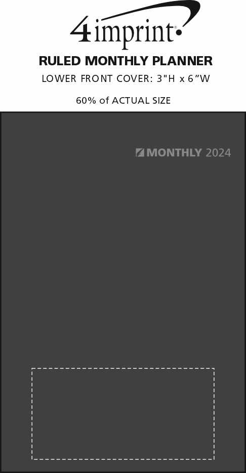 Imprint Area of Ruled Monthly Planner