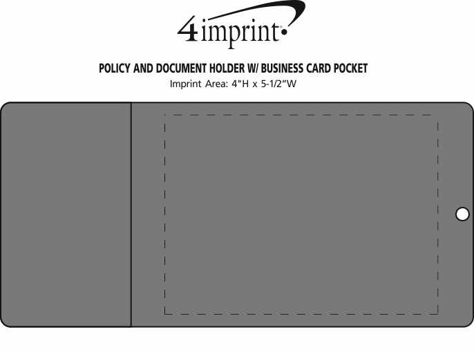 Imprint Area of Policy and Document Holder with Business Card Pocket