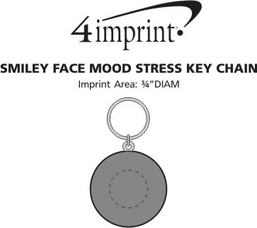 Imprint Area of Smiley Face Mood Stress Keychain