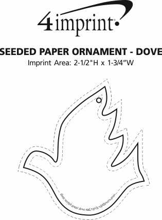 Imprint Area of Seeded Paper Ornament - Dove