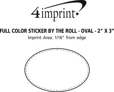 Imprint Area of Sticker by the Roll - Oval - 2" x 3"